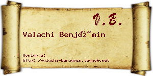 Valachi Benjámin névjegykártya